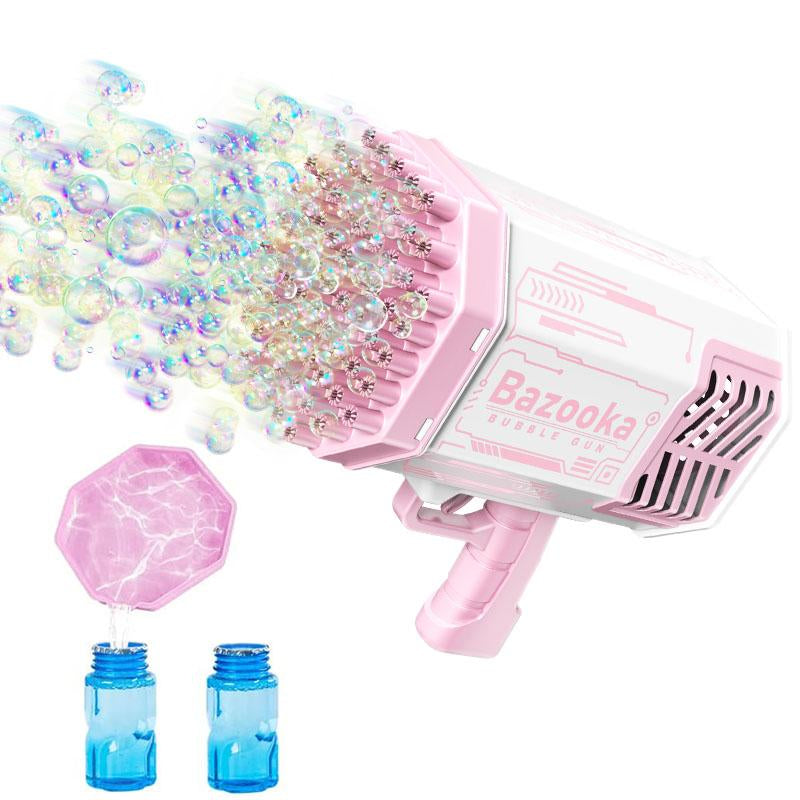 Unleash a Rainbow of Bubbles with the Professional Bubble Machine Gun - 69 Holes of Fun and Colorful Light Mayhem for Epic Outdoor Shindigs, Birthdays, and Weddings (Blue)!