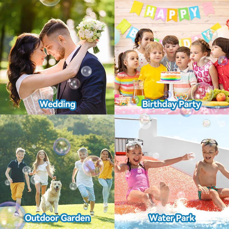 Unleash a Rainbow of Bubbles with the Professional Bubble Machine Gun - 69 Holes of Fun and Colorful Light Mayhem for Epic Outdoor Shindigs, Birthdays, and Weddings (Blue)!