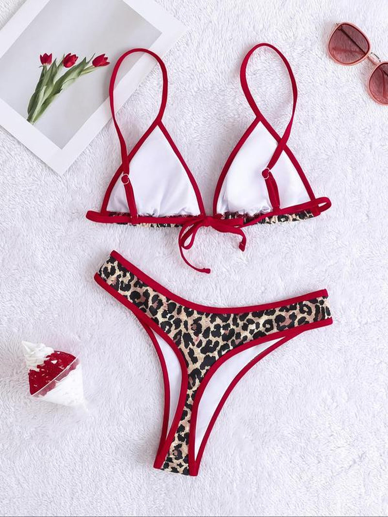 Chic Women's Leopard & Fruit Print Bikini Set - Perfect for Beach Vacations and All Seasons!