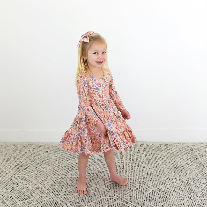 Meadow Floral Bunny Bamboo Toddler Swing Dress - Perfect for Easter Celebrations by Gigi and Max