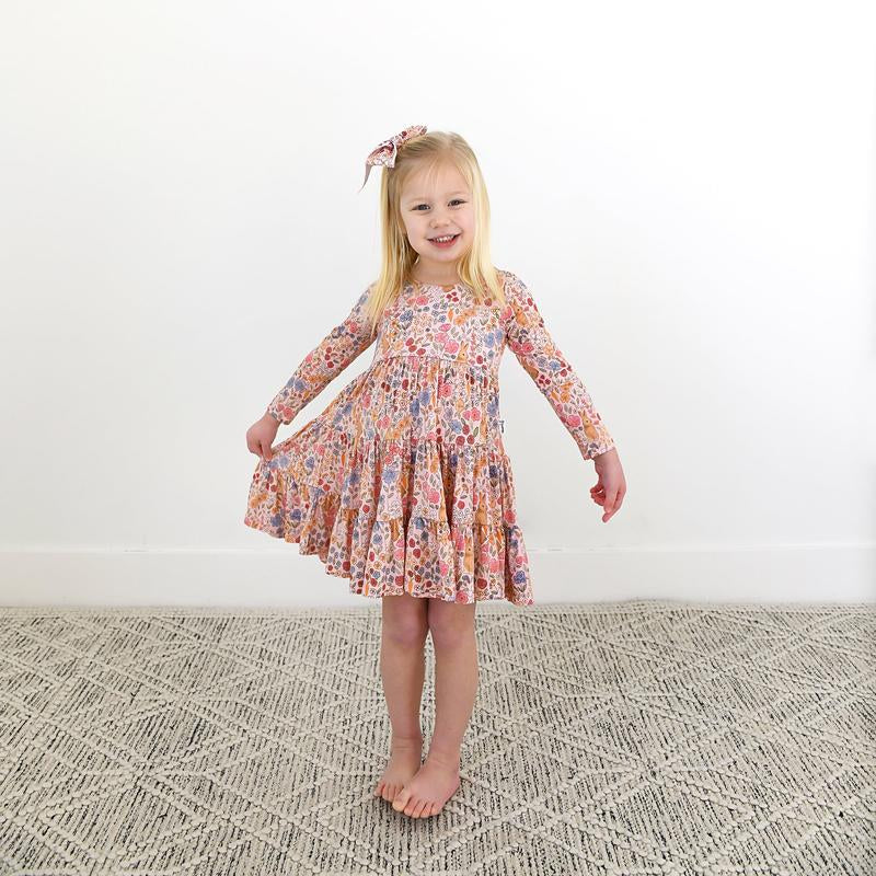 Meadow Floral Bunny Bamboo Toddler Swing Dress - Perfect for Easter Celebrations by Gigi and Max