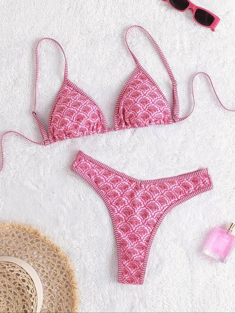 Chic Women's Leopard & Fruit Print Bikini Set - Perfect for Beach Vacations and All Seasons!
