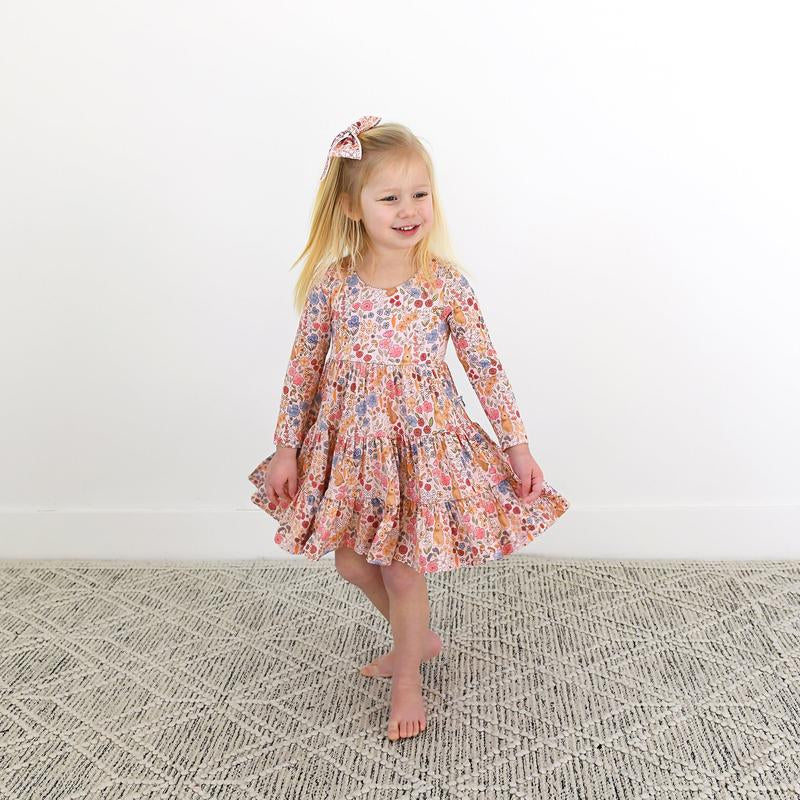 Meadow Floral Bunny Bamboo Toddler Swing Dress - Perfect for Easter Celebrations by Gigi and Max